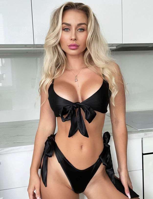 Black Satin Knotted Bikini