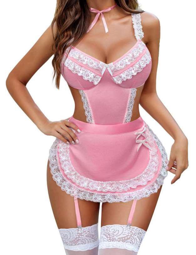 Pink Corset-Style Maid Dress