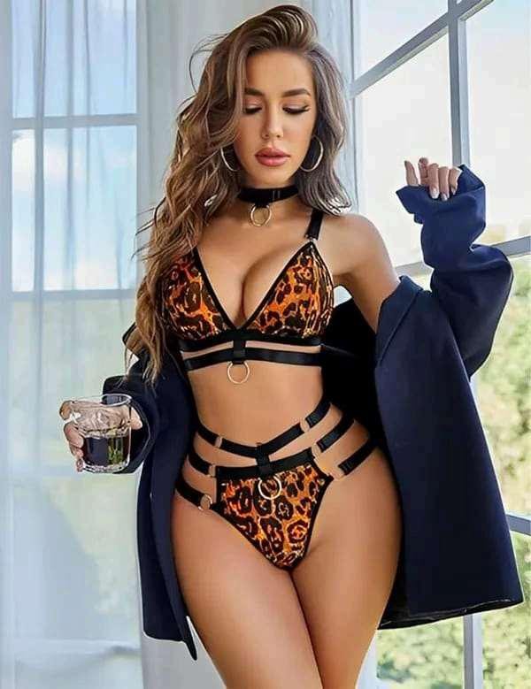 Leopard Print Bra & Panty Set